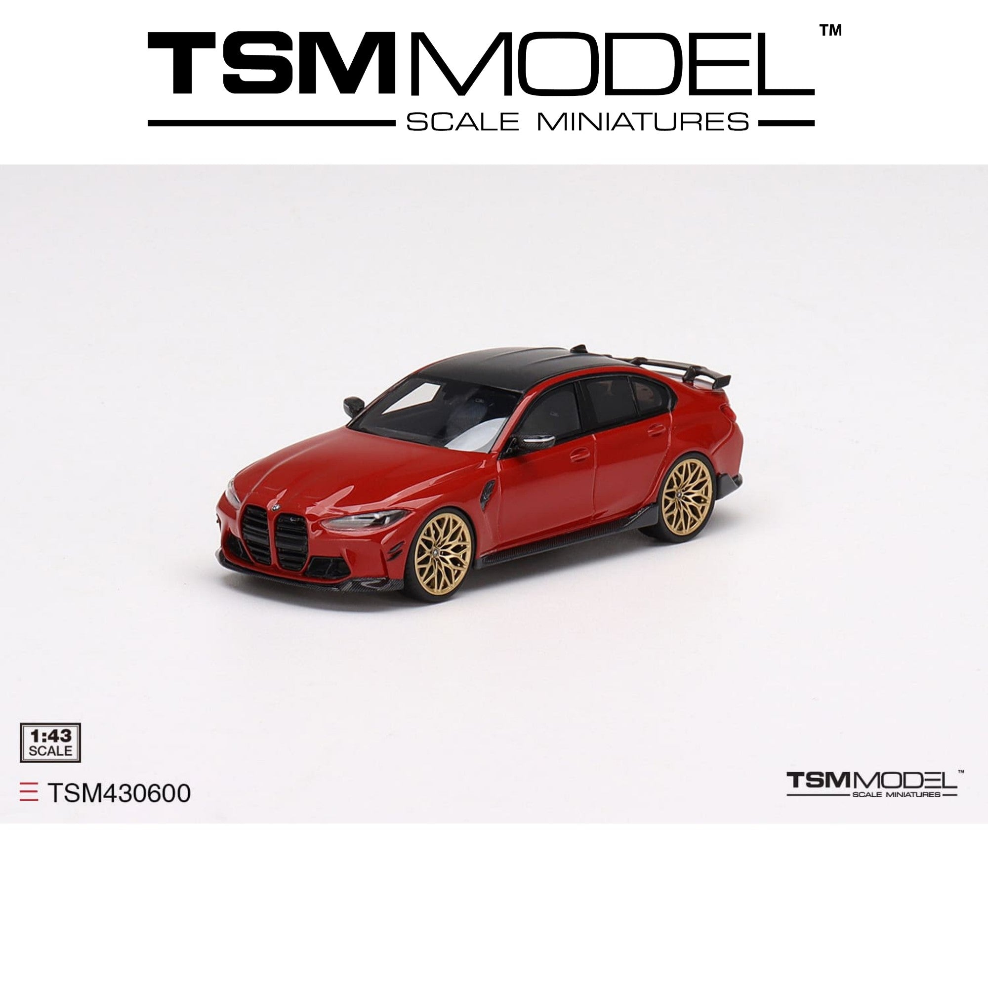 TSM MODEL BMW M3 M-Performance (G80) Toronto Red Metallic 1:43 - TSM43 – CX  Models