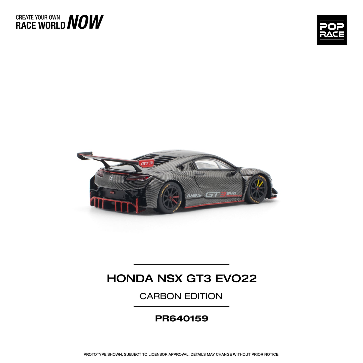 POP RACE Honda NSX GT3 Evo22 Carbon Edition 1:64 - PR640159