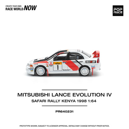 POP RACE Mitsubishi Lancer Evolution IV Safari Rally Kenya 1998 1:64 - PR640231