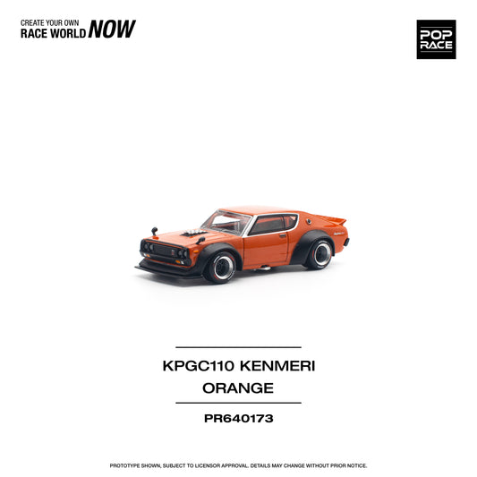 POP RACE Nissan Skyline GT-R V8 Drift (Kenmeri) Orange 1:64 - PR640173