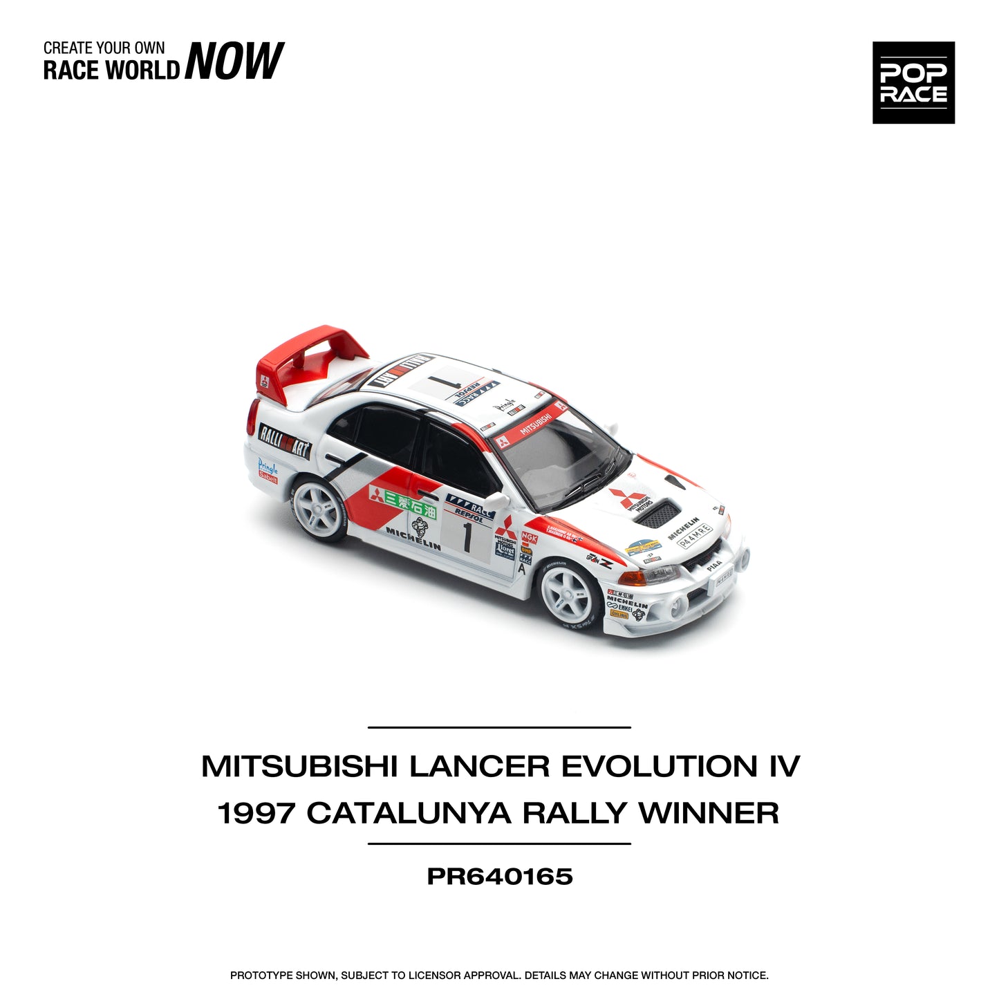 POP RACE Mitsubishi Lancer Evolution IV Winner Rally de Catalunya 1997 1:64 - PR640165