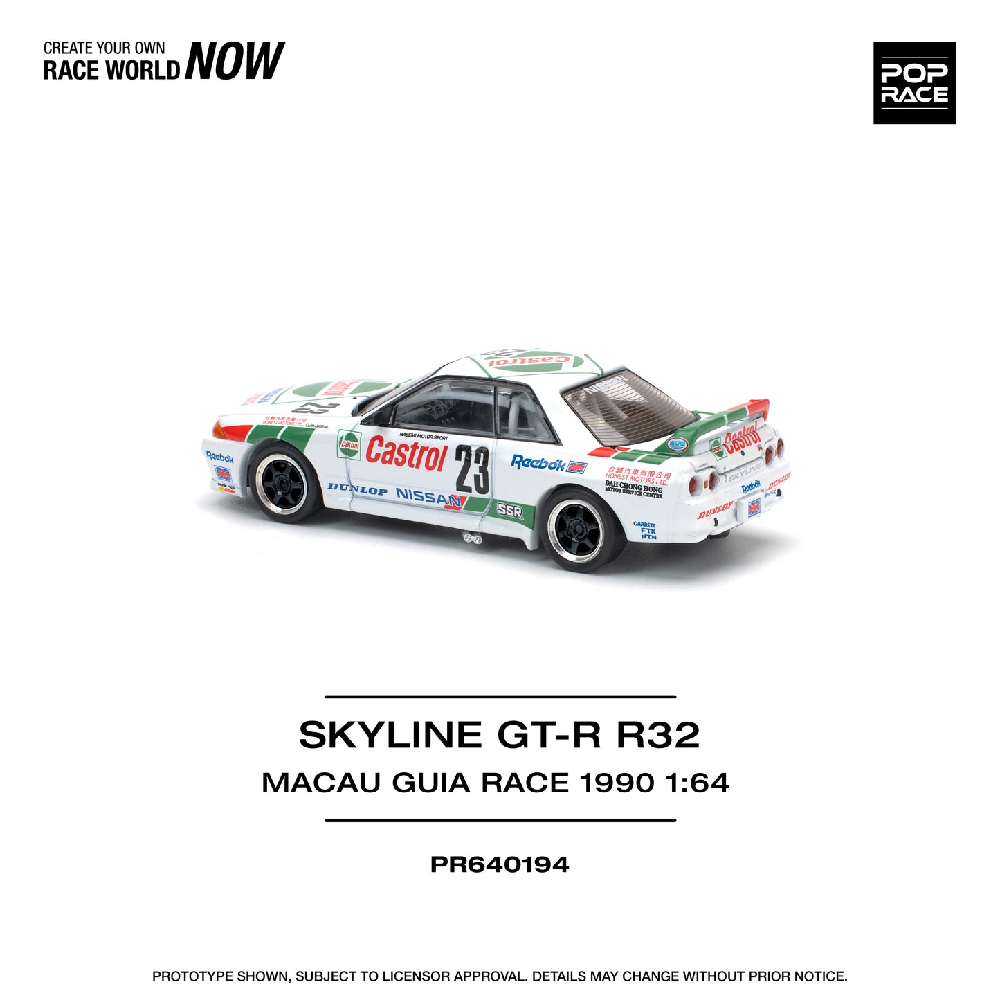 POP RACE Nissan GT-R R32 Macau Guia Race 1990 Winner 1:64 - PR640194