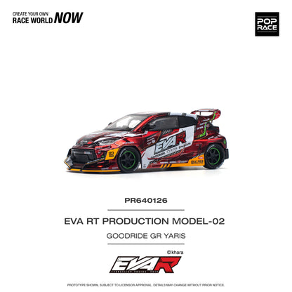 POP RACE EVA RT Production Model-02 Goodride GR Toyota Yaris 1:64 - PR640126