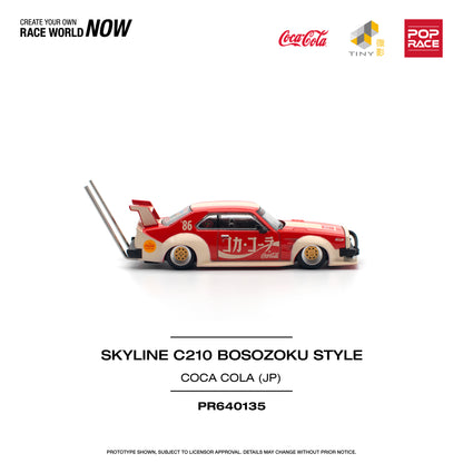 POP RACE Nissan Skyline C210 KAIDO Racer Bosozuku Style Coca Cola (JP) 1:64 - PR640135