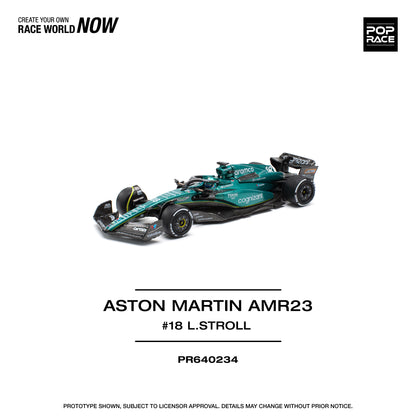 POP RACE Aston Martin AMR23 F1 #18 Lance Stroll 1:64 - PR640234