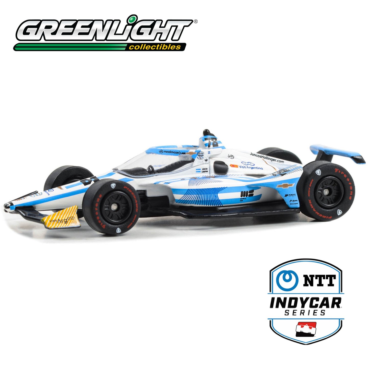 GREENLIGHT 2023 NTT IndyCar Series - #78 Agustin Canapino / Juncos Hollinger Racing, Argentine Football Association, Visit Argentina 1:64 - 11585