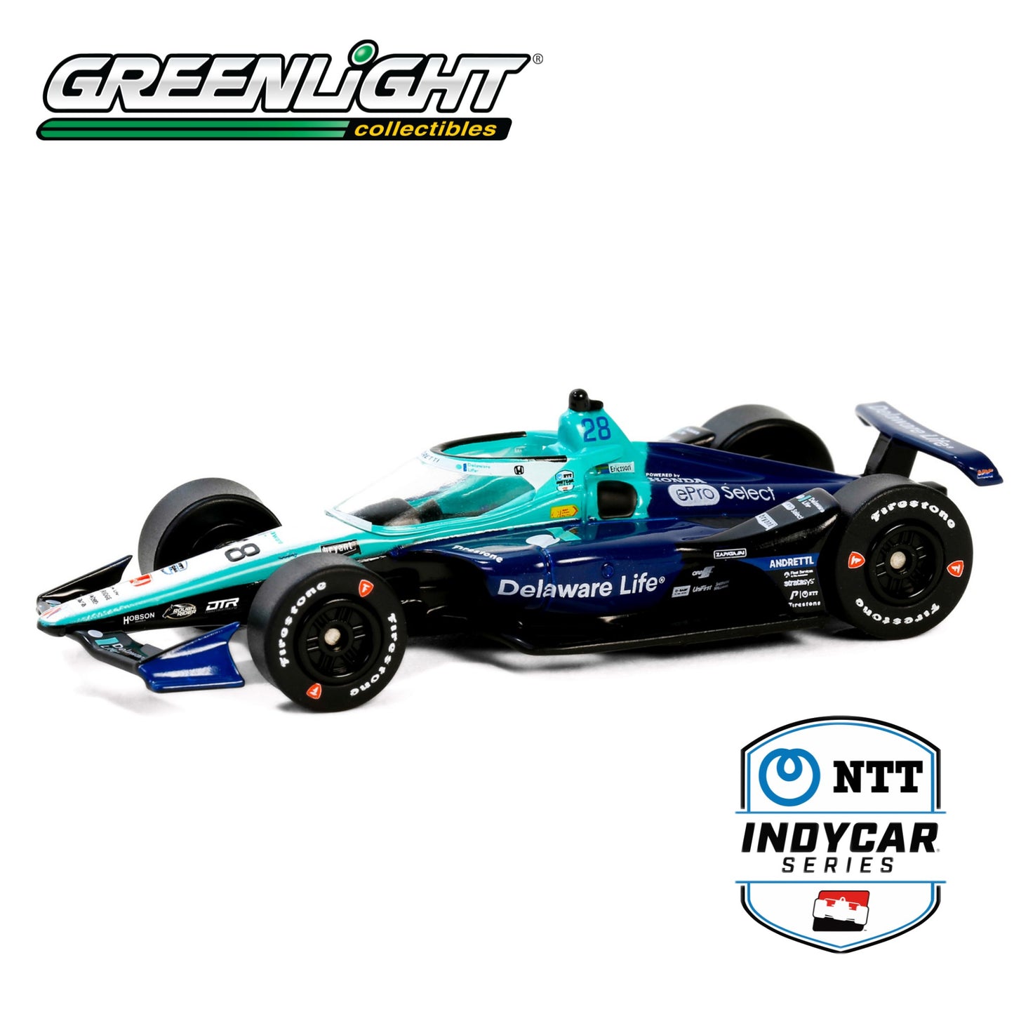 GREENLIGHT 2024 NTT IndyCar Series - #28 Marcus Ericsson / Andretti Autosport, Delaware Life 1:64 - 11600