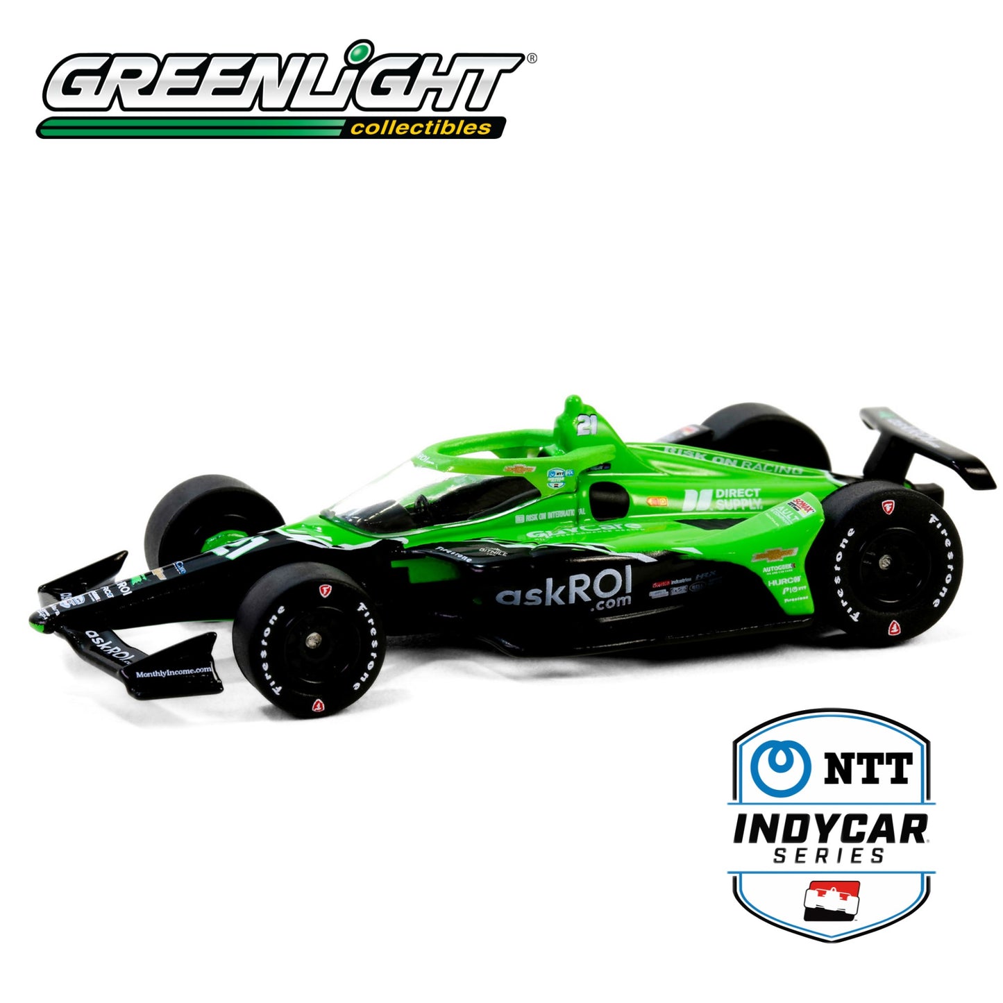 GREENLIGHT 2024 NTT IndyCar Series - #21 Rinus VeeKay / Ed Carpenter Racing, Risk On International 1:64 - 11605