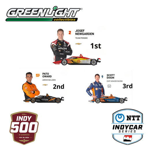 GREENLIGHT 2024 INDY500 Podium 3 Car Set 1:64 - 11613