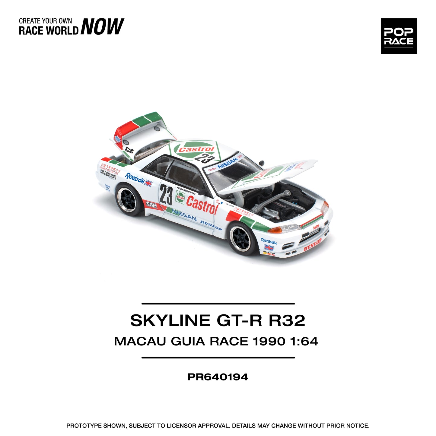 POP RACE Nissan GT-R R32 Macau Guia Race 1990 Winner 1:64 - PR640194