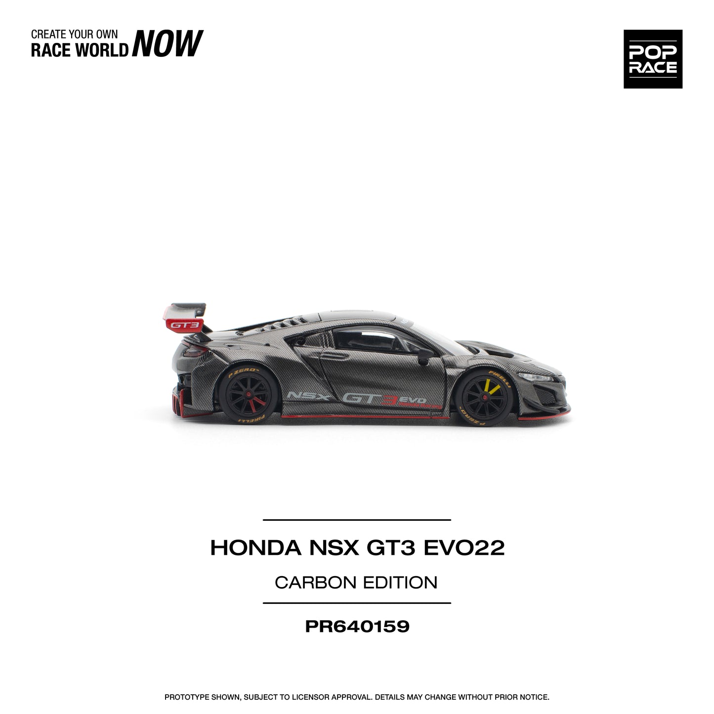 POP RACE Honda NSX GT3 Evo22 Carbon Edition 1:64 - PR640159