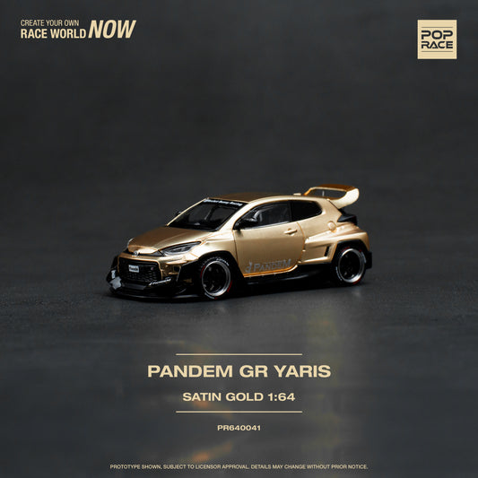 POP RACE Padem Toyota GR Yaris Satin Gold 1:64 - PR640041