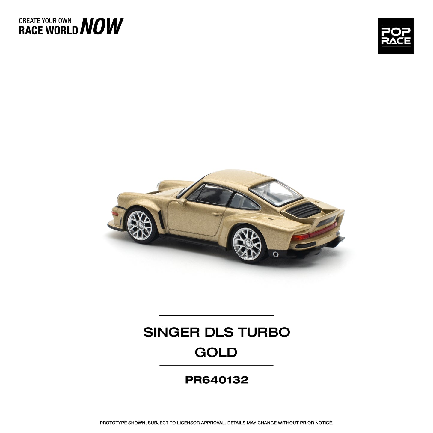 POP RACE Porsche Singer DLS Turbo (Road) Gold 1:64 - PR640132