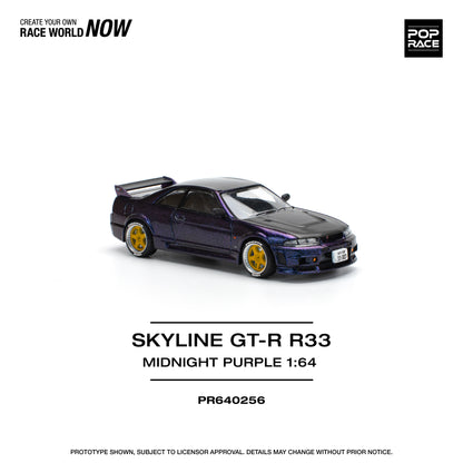 POP RACE Nissan Skyline GT-R R33 NISMO Midnight Purple 1:64 - PR640256