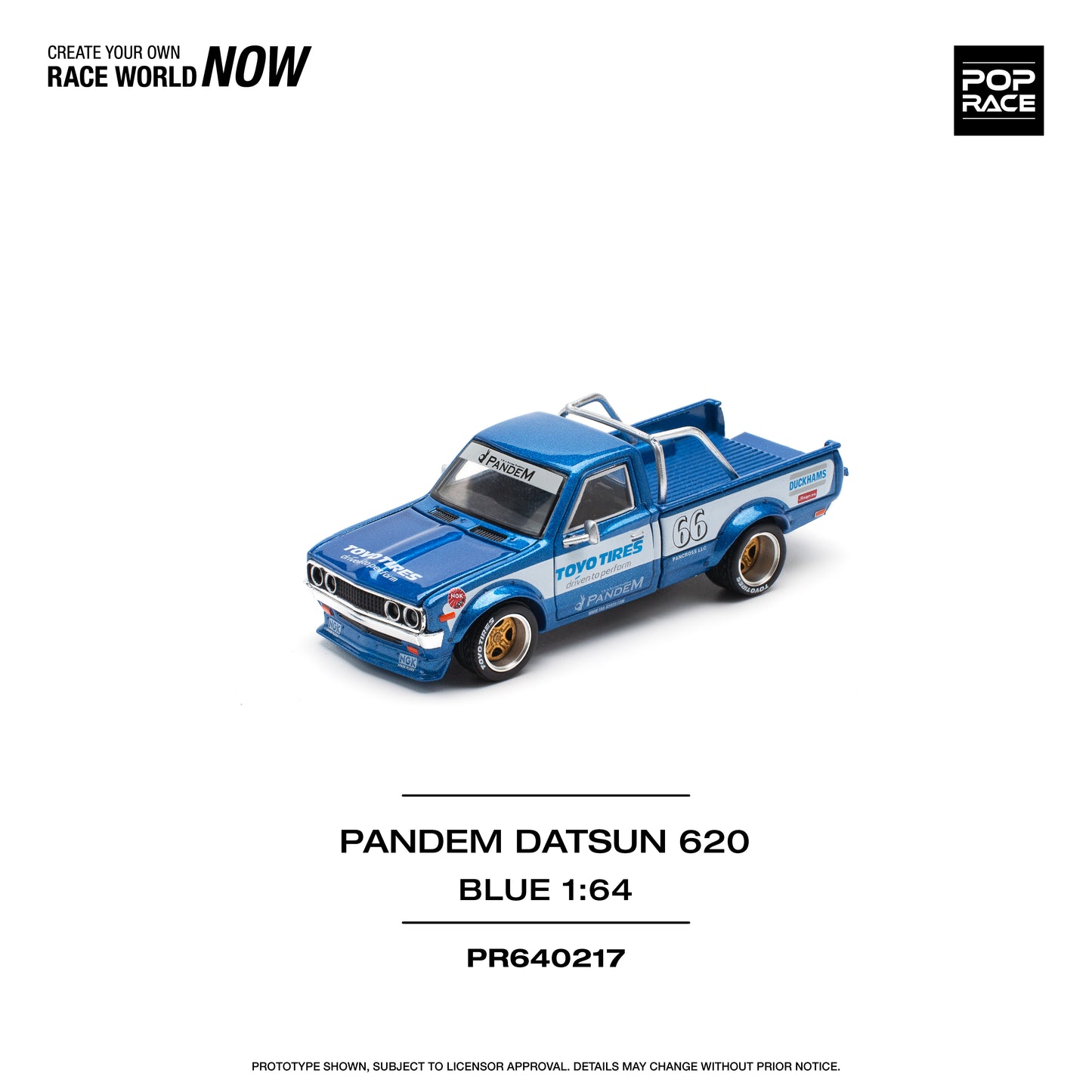 POP RACE Pandem Datsun 620 Blue 1:64 - PR640217