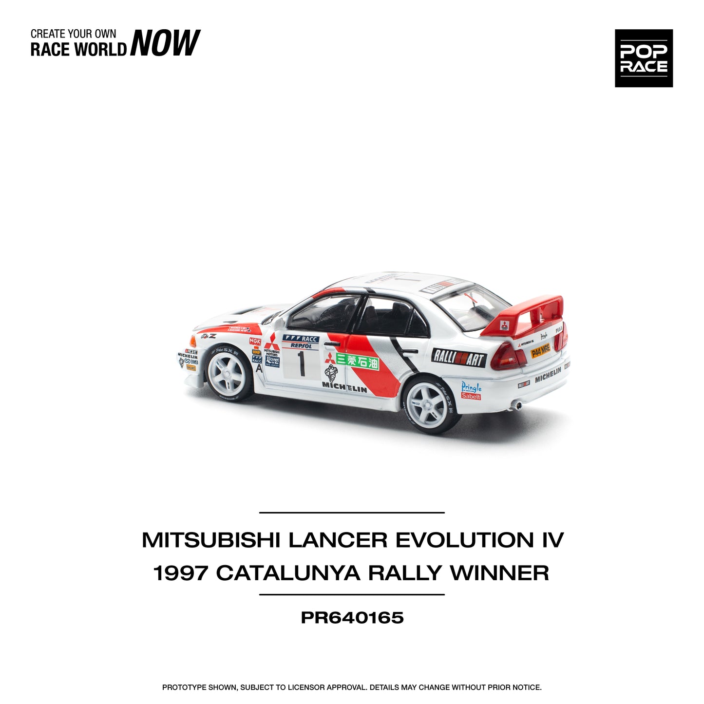 POP RACE Mitsubishi Lancer Evolution IV Winner Rally de Catalunya 1997 1:64 - PR640165