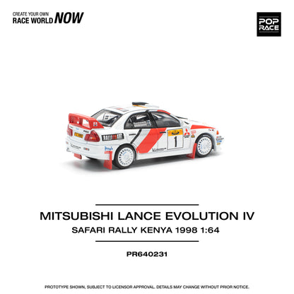 POP RACE Mitsubishi Lancer Evolution IV Safari Rally Kenya 1998 1:64 - PR640231