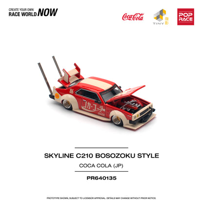 POP RACE Nissan Skyline C210 KAIDO Racer Bosozuku Style Coca Cola (JP) 1:64 - PR640135