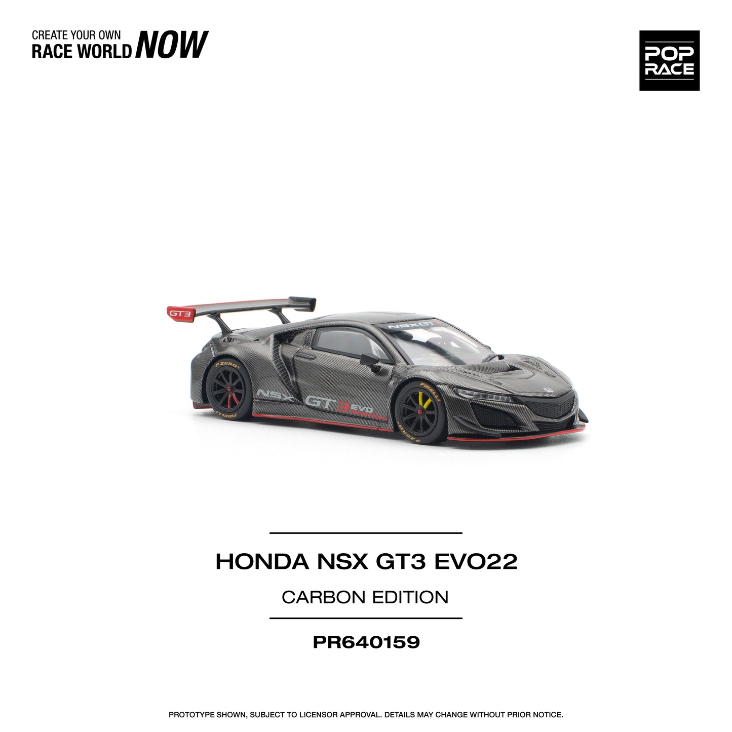 POP RACE Honda NSX GT3 Evo22 Carbon Edition 1:64 - PR640159