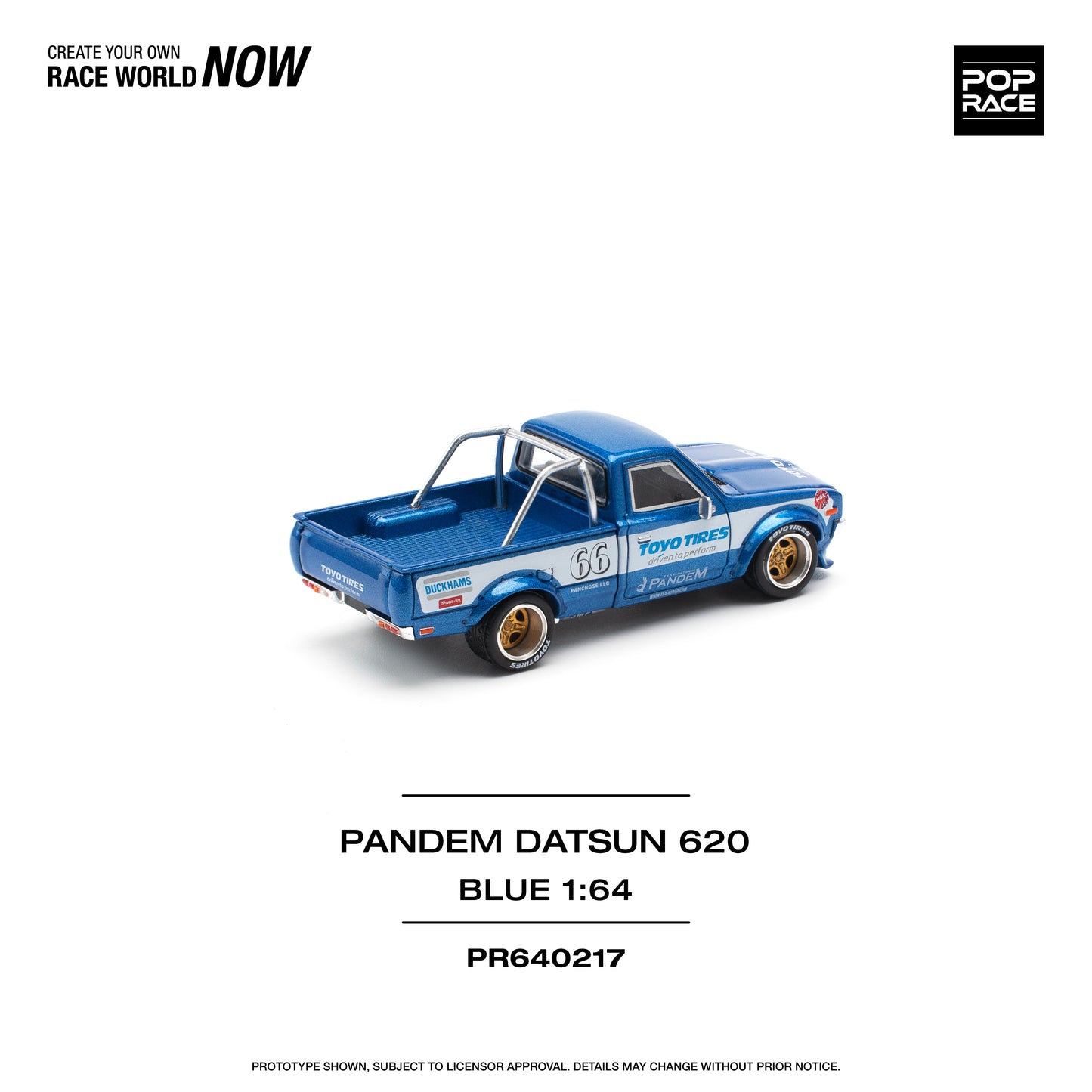 POP RACE Pandem Datsun 620 Blue 1:64 - PR640217