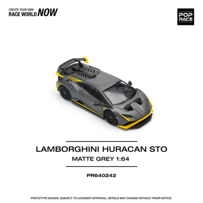 POP RACE Lamborghini Huracan STO Matte Grey 1:64 - PR640242