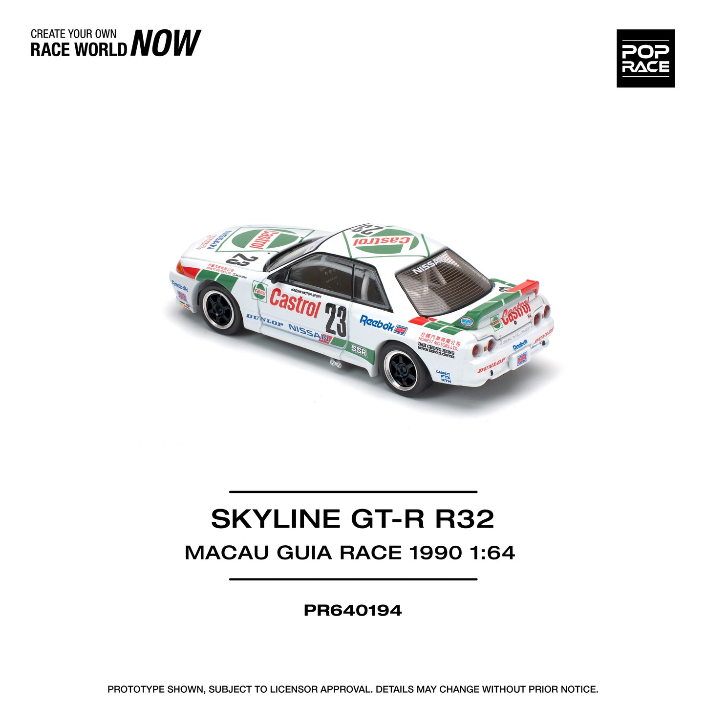 POP RACE Nissan GT-R R32 Macau Guia Race 1990 Winner 1:64 - PR640194