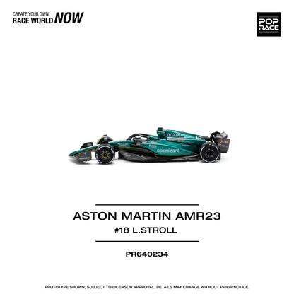 POP RACE Aston Martin AMR23 F1 #18 Lance Stroll 1:64 - PR640234