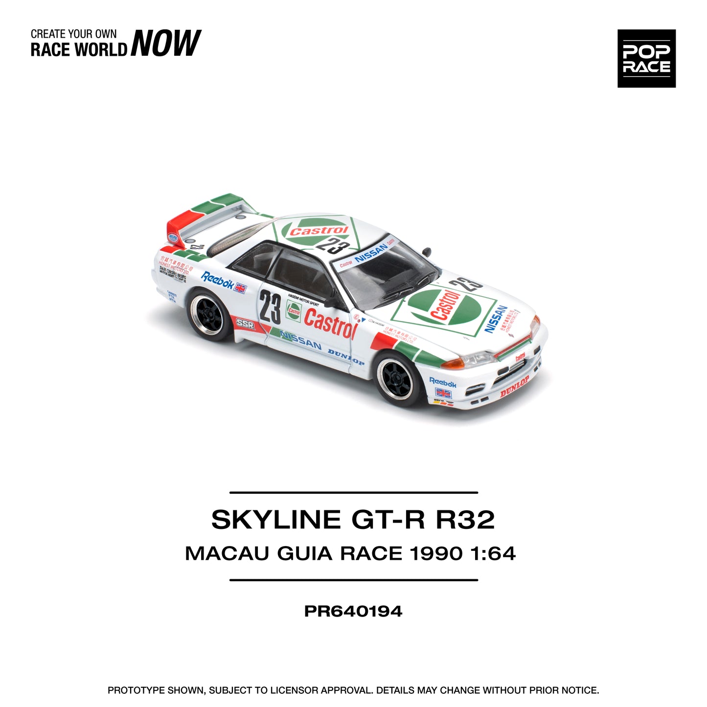 POP RACE Nissan GT-R R32 Macau Guia Race 1990 Winner 1:64 - PR640194