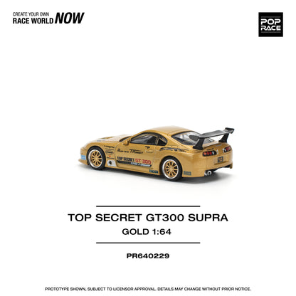 POP RACE Top Secret GT300 Toyota Supra - Gold 1:64 - PR640229