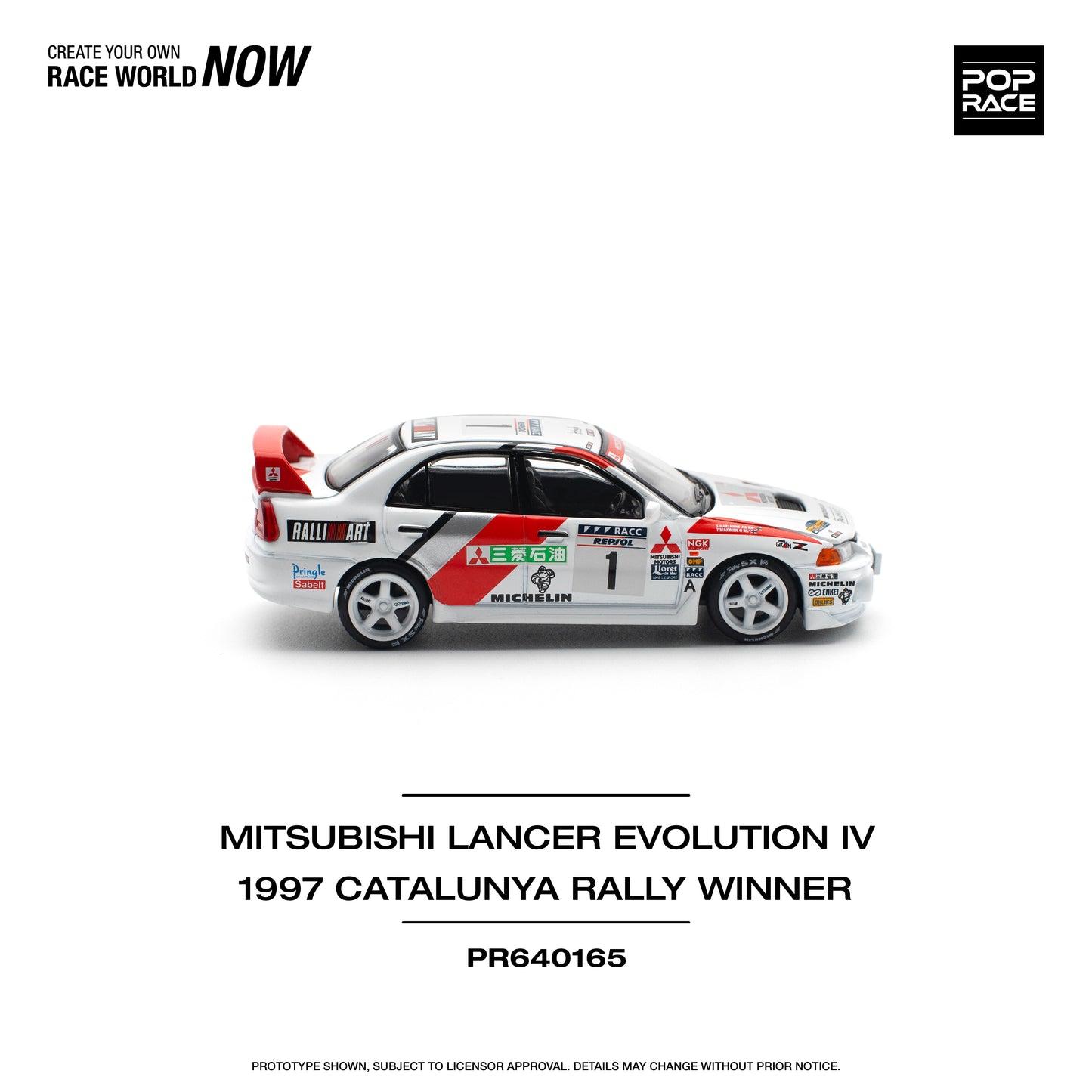 POP RACE Mitsubishi Lancer Evolution IV Winner Rally de Catalunya 1997 1:64 - PR640165