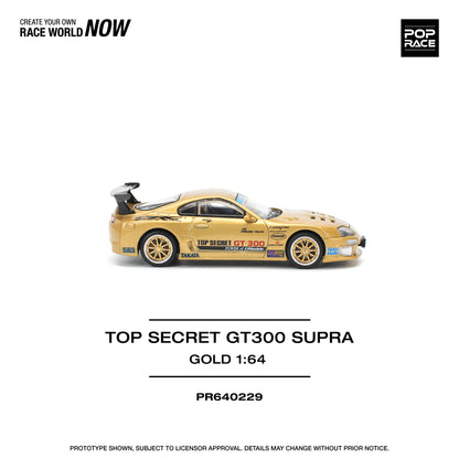 POP RACE Top Secret GT300 Toyota Supra - Gold 1:64 - PR640229