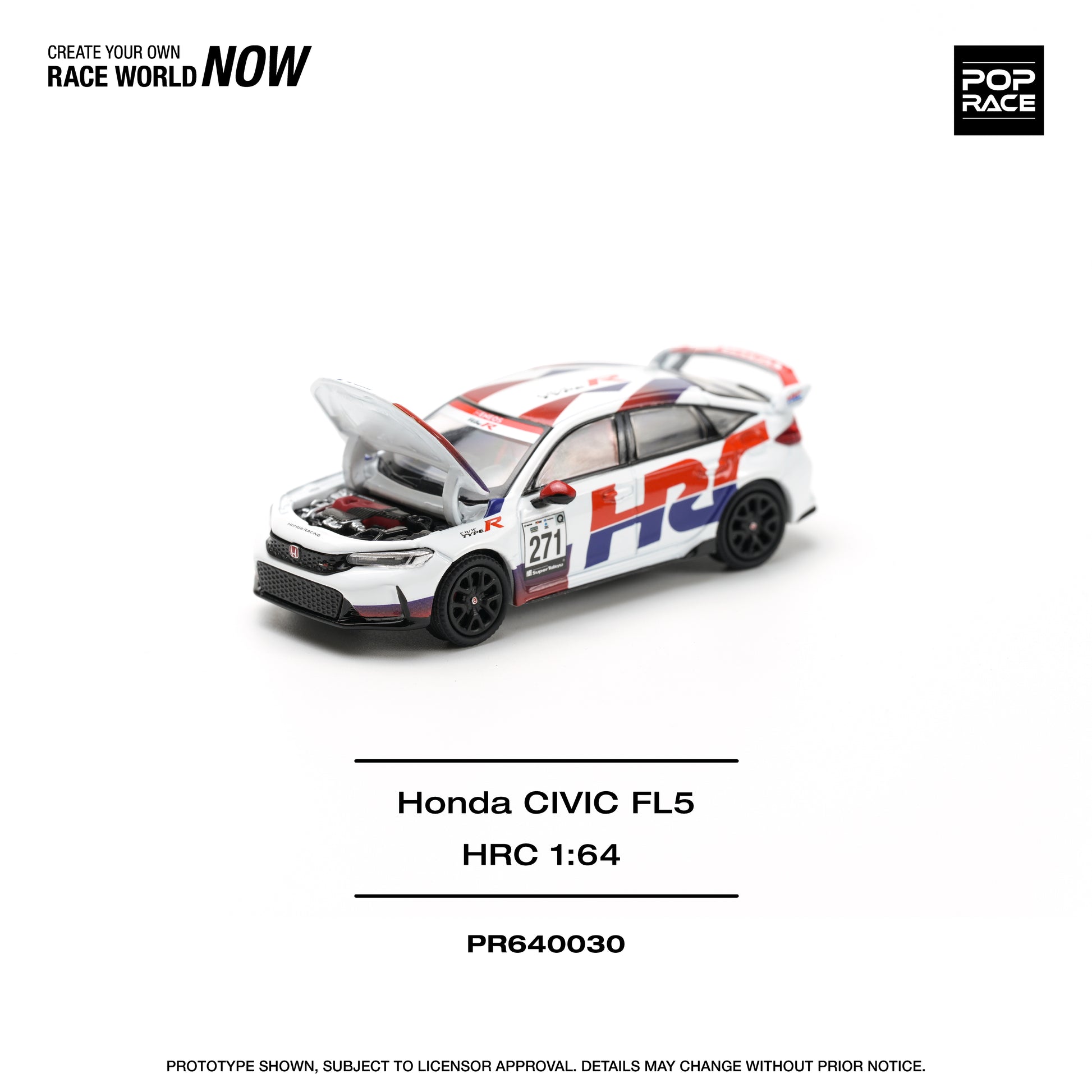 POP RACE Honda Civic Type-R (FL5) TCR - HRC 1:64 - PR640030