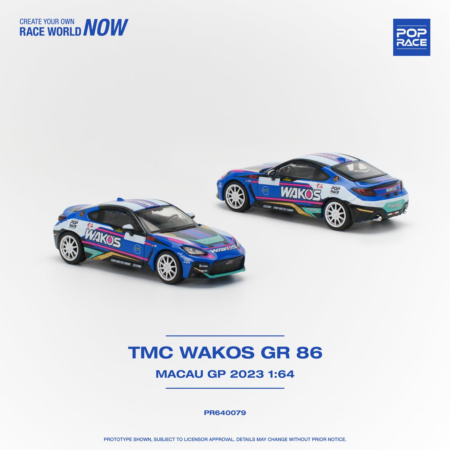 POP RACE Toyota GR86 TMC Wakos Macau GP 2023 1:64 - PR640079