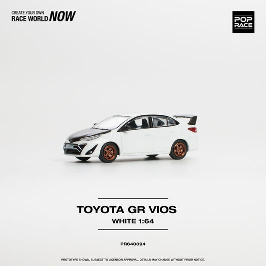 POP RACE Toyota GR Vios White 1:64 - PR640094