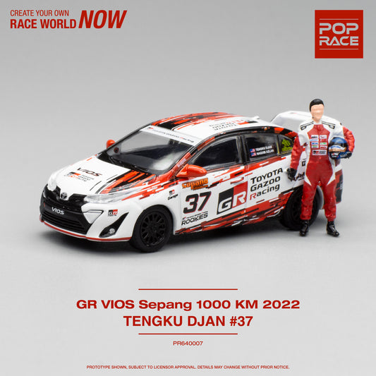 POP RACE Toyota GR Vios Sepang 1000 KM 2022 Tengku Djan #37 1:64 - PR640007