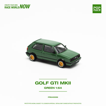 POP RACE Volkswagen Golf GTI MKII Oak Green 1:64 - PR640099