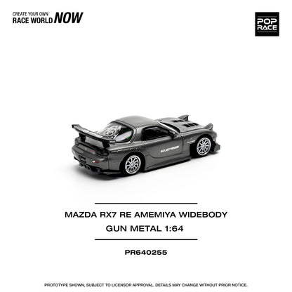 POP RACE Mazda RX7 Re-Amemiya - Gun Metal 1:64 - PR640255