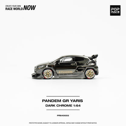 POP RACE Pandem Toyota GR Yaris Dark Chrome 1:64 - PR640055