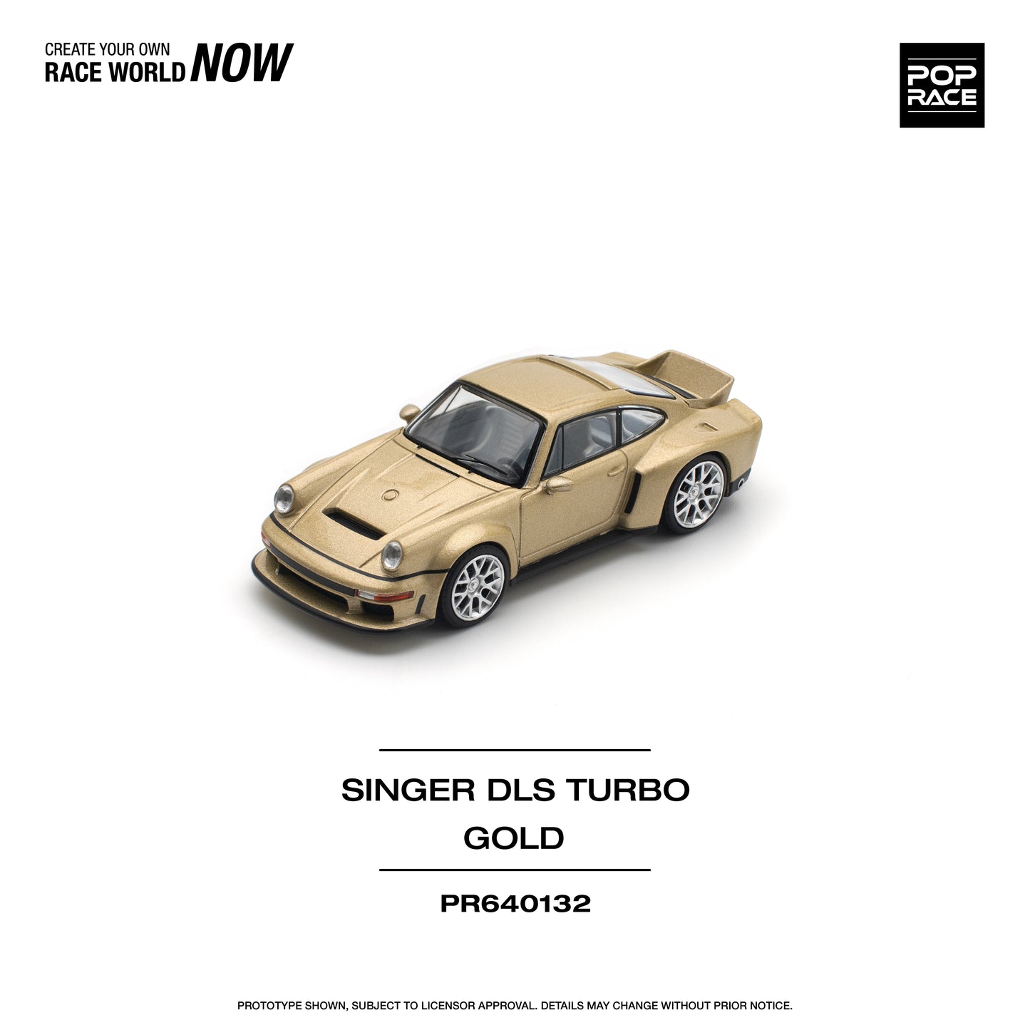 POP RACE Porsche Singer DLS Turbo (Road) Gold 1:64 - PR640132