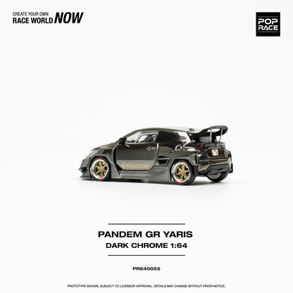 POP RACE Pandem Toyota GR Yaris Dark Chrome 1:64 - PR640055