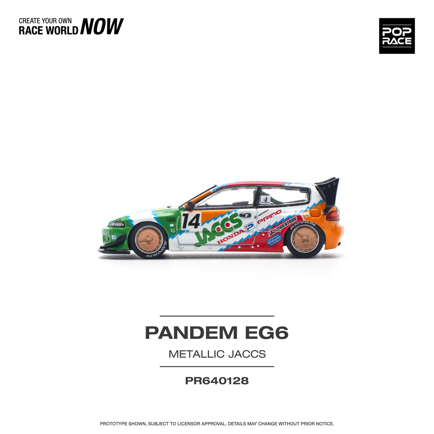 POP RACE Pandem Honda Civic EG6 v1.5 JACCS 1:64 - PR640128