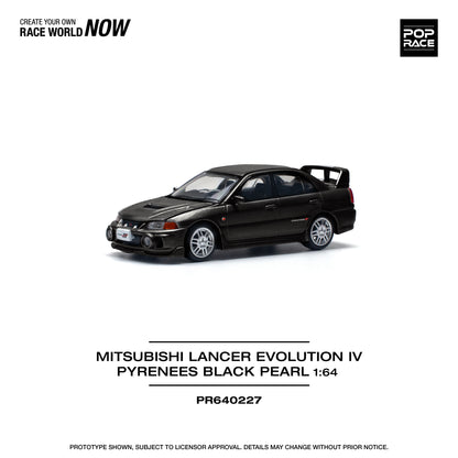 POP RACE Mitsubishi Lancer Evolution IV - Pyrenees Black Pearl 1:64 - PR640227