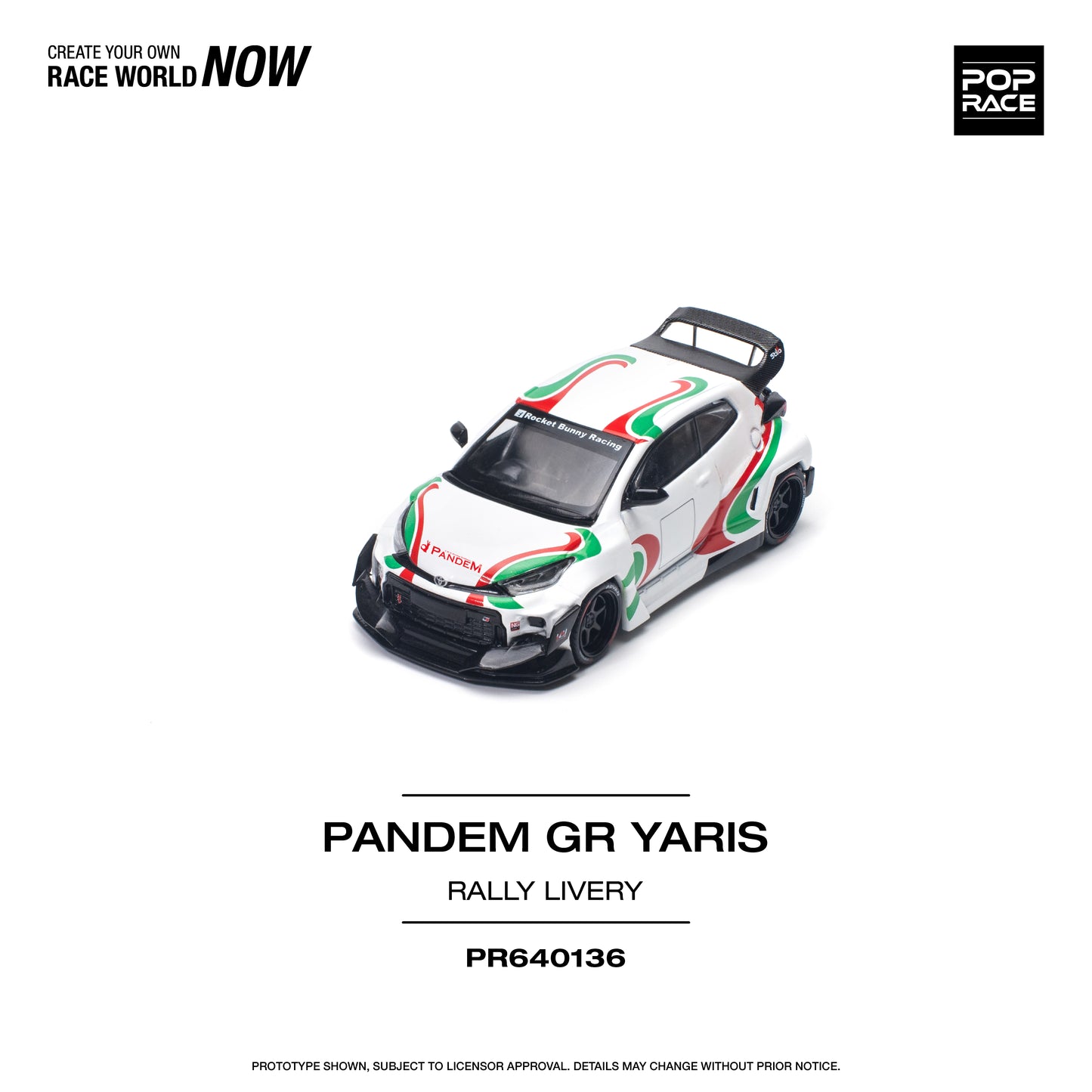 POP RACE Pandem Toyota GR Yaris Rally Livery 1:64 - PR640136