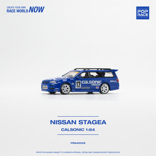 POP RACE Nissan Stagea Calsonic 1:64 - PR640059