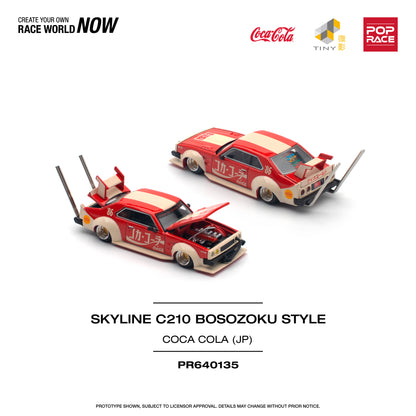 POP RACE Nissan Skyline C210 KAIDO Racer Bosozuku Style Coca Cola (JP) 1:64 - PR640135