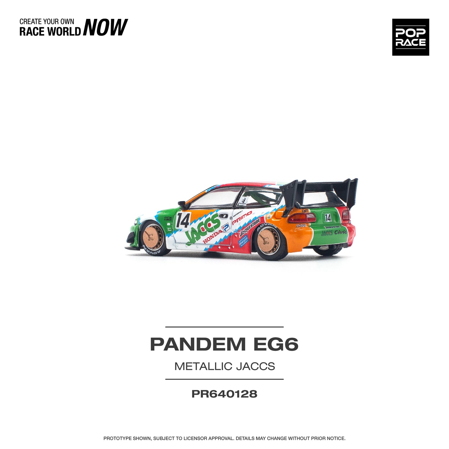 POP RACE Pandem Honda Civic EG6 v1.5 JACCS 1:64 - PR640128