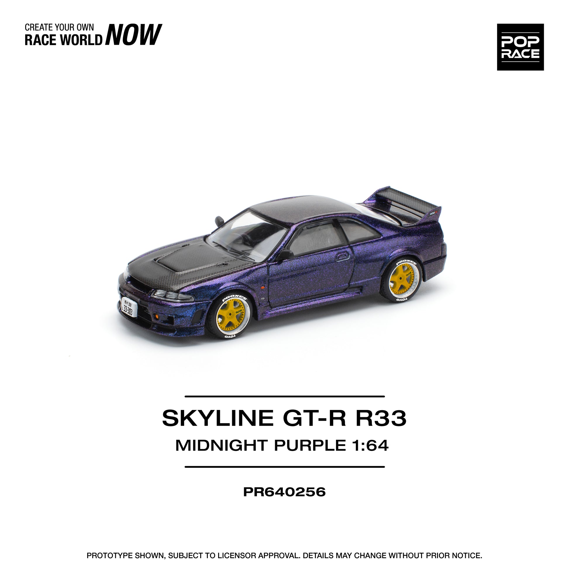 POP RACE Nissan Skyline GT-R R33 NISMO Midnight Purple 1:64 - PR640256