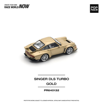 POP RACE Porsche Singer DLS Turbo (Road) Gold 1:64 - PR640132