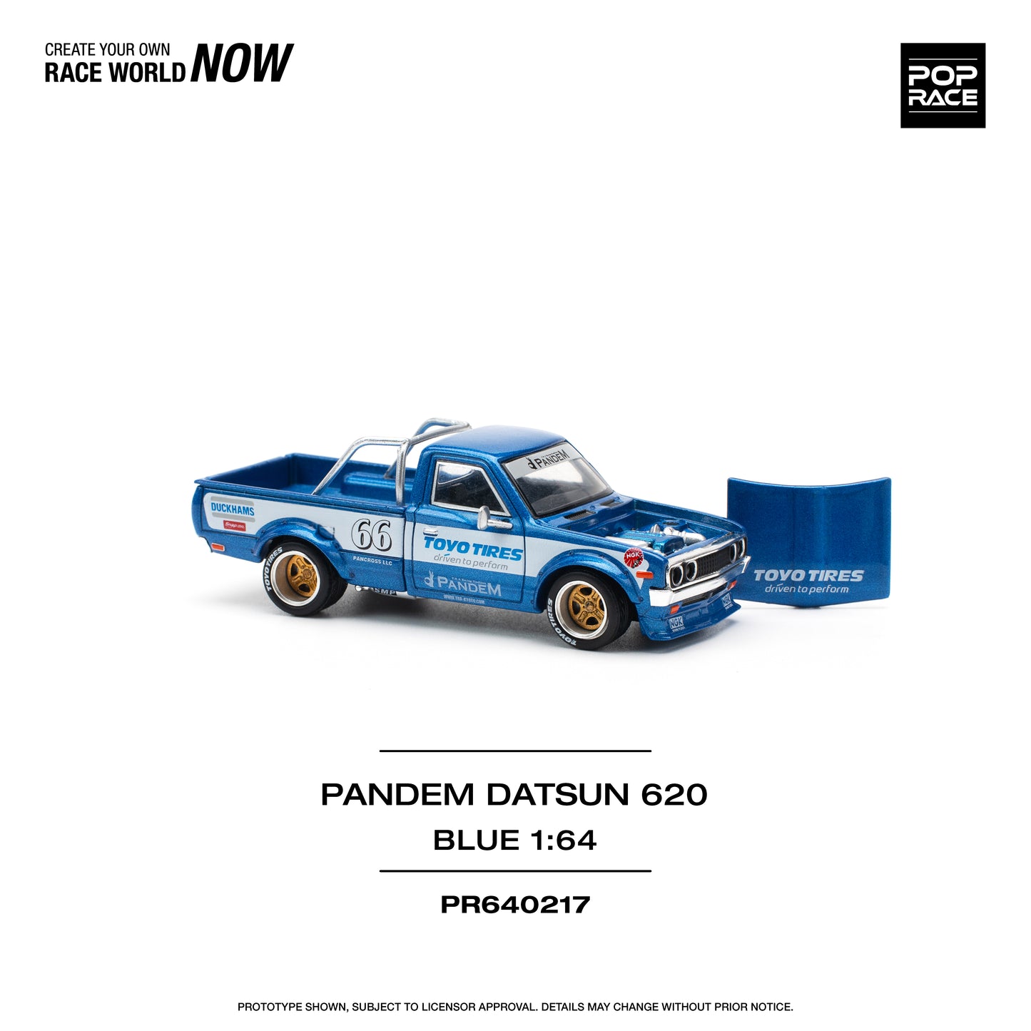 POP RACE Pandem Datsun 620 Blue 1:64 - PR640217