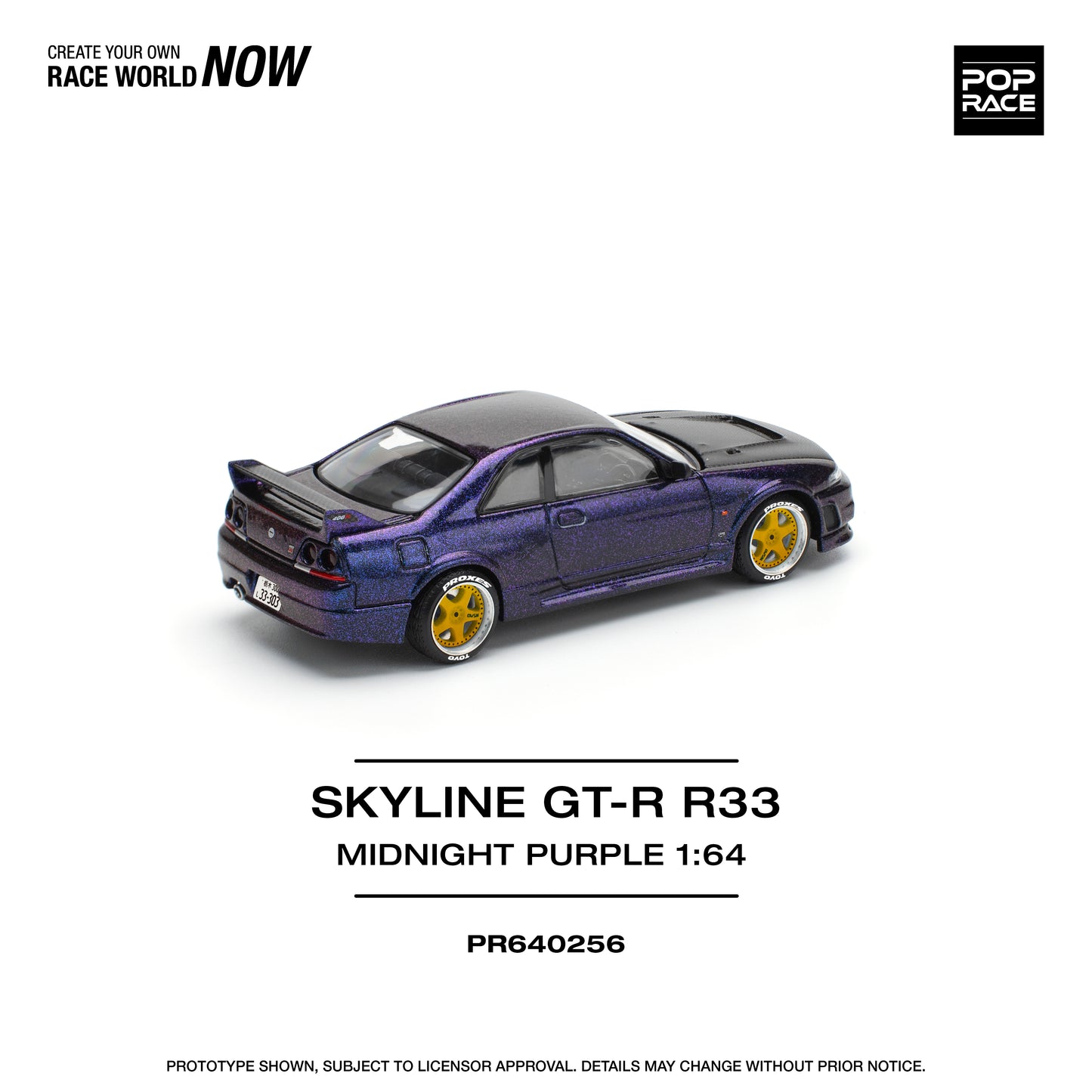 POP RACE Nissan Skyline GT-R R33 NISMO Midnight Purple 1:64 - PR640256